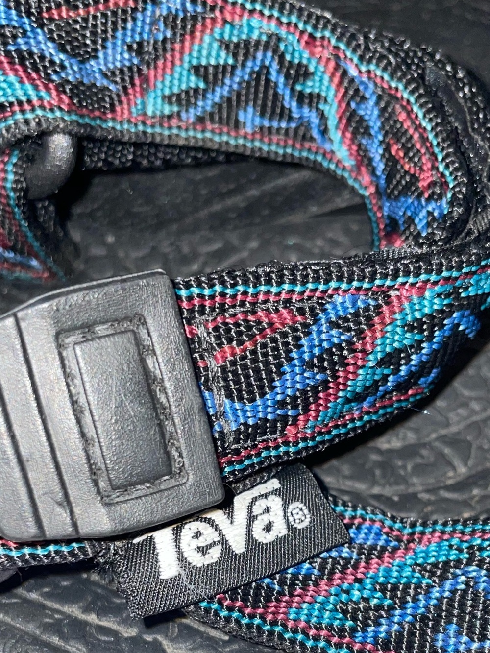 Teva Terradactyl Black and Blue Patterned Adventure Sandals Size 7 - Picture 5 of 10